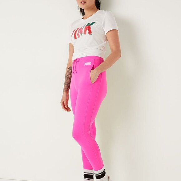 Victoria’s Secret Pink High Waist Campus Joggers | Size M | NWT | Pink | Everyda - Picture 1 of 9